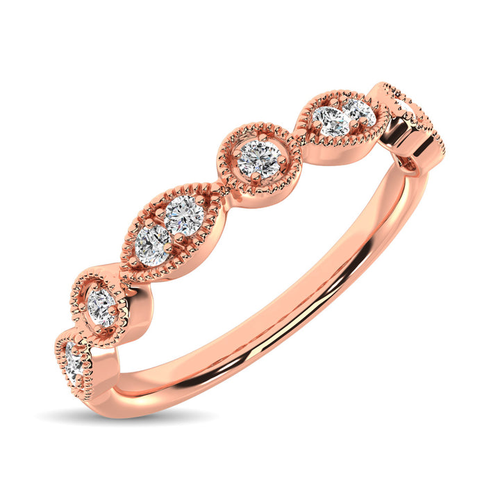 14K Rose Gold 1/8 Ct.Tw. Diamond Stackable Band