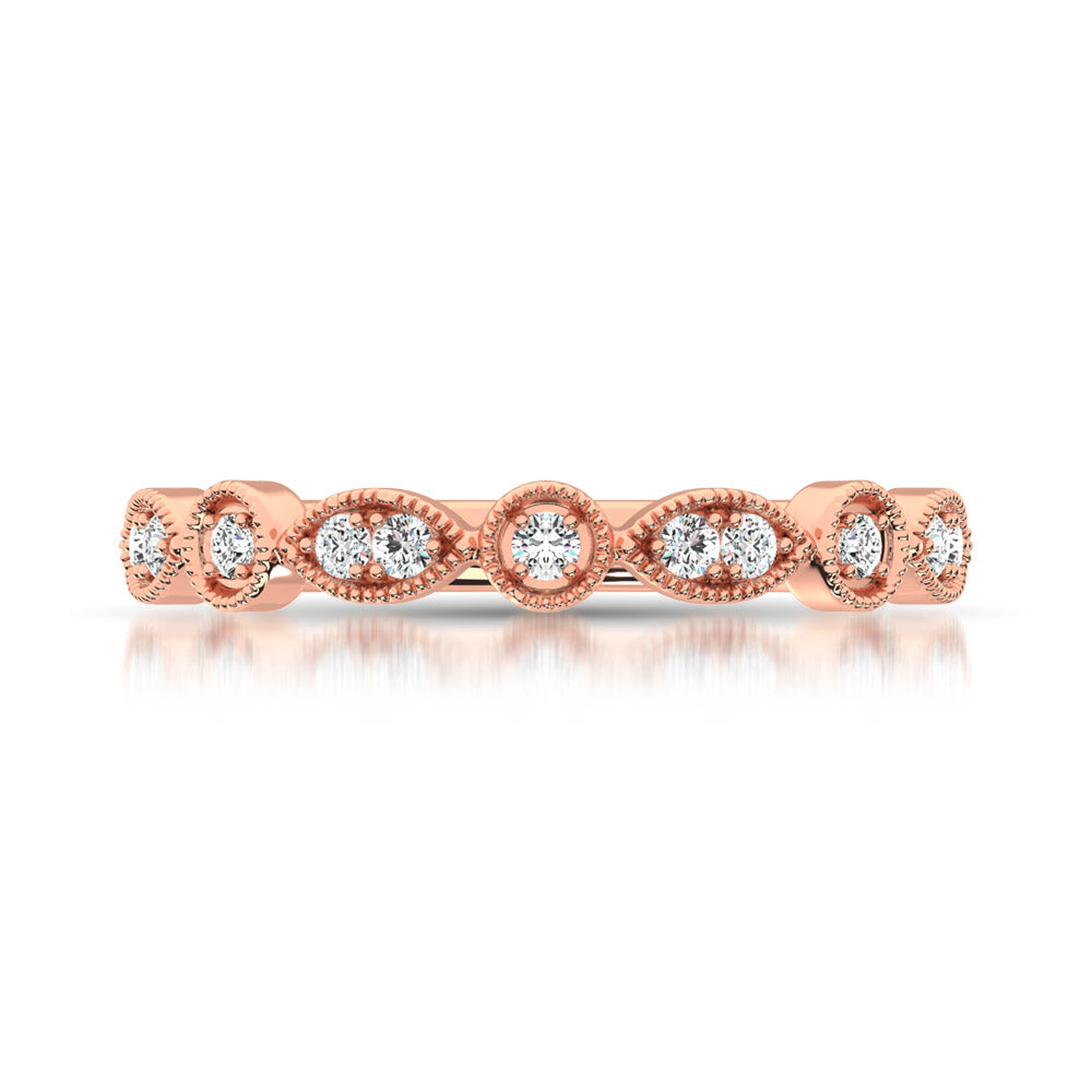 14K Rose Gold 1/8 Ct.Tw. Diamond Stackable Band