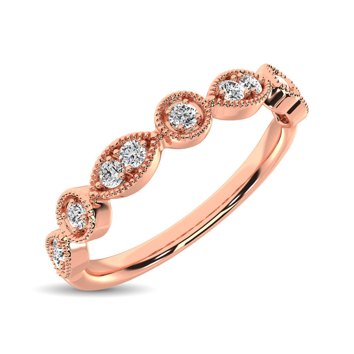 14K Rose Gold 1/8 Ct.Tw. Diamond Stackable Band