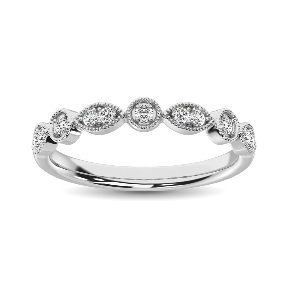 14K White Gold 1/8 Ct.Tw. Diamond Stackable Band