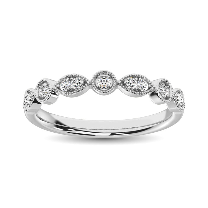 14K White Gold 1/8 Ct.Tw. Diamond Stackable Band