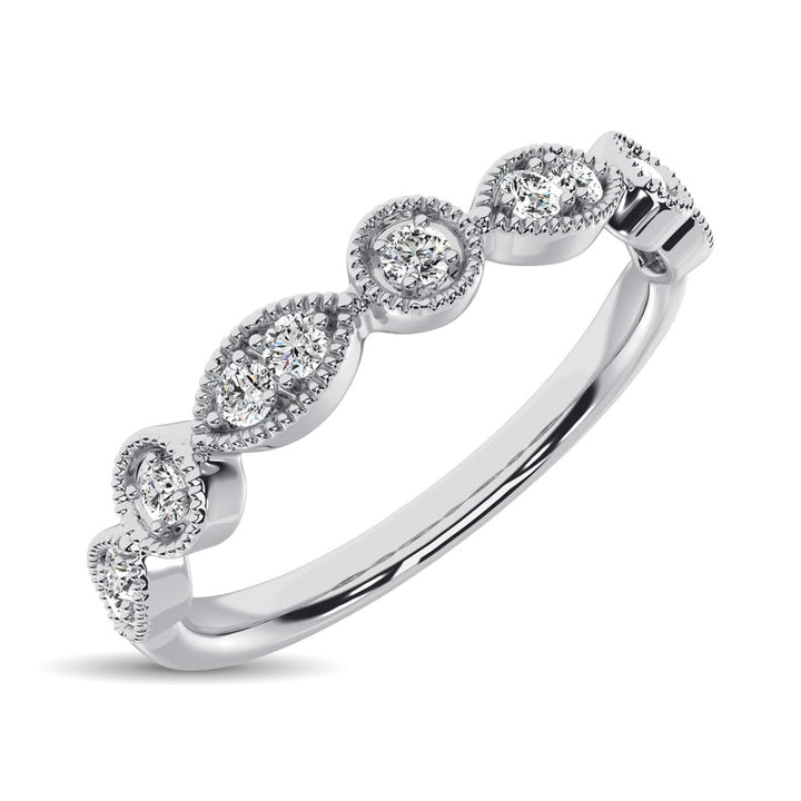 14K White Gold 1/8 Ct.Tw. Diamond Stackable Band