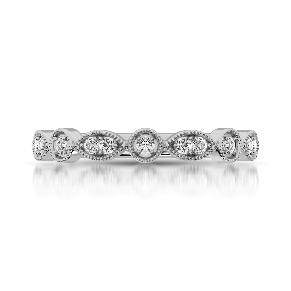 14K White Gold 1/8 Ct.Tw. Diamond Stackable Band