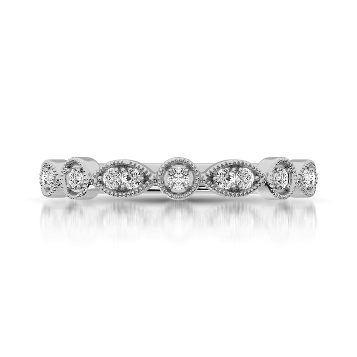 14K White Gold 1/8 Ct.Tw. Diamond Stackable Band