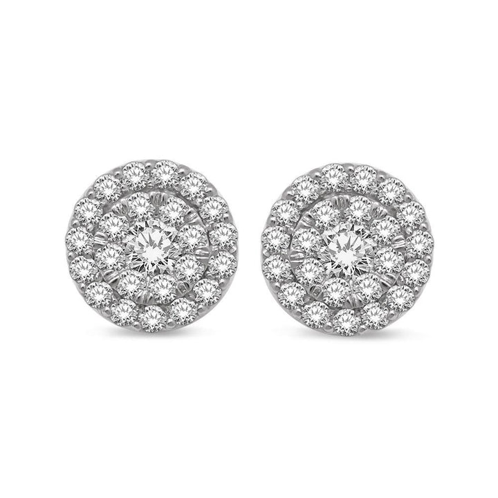 14K White Gold 1 1/2 Ct.tw Diamond Fashion Earrings