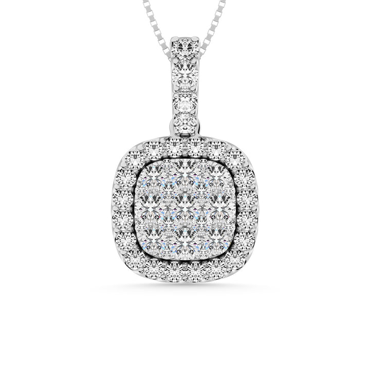 14K White Gold 1/2 Ct.tw Invisible Diamond Fashion Pendant