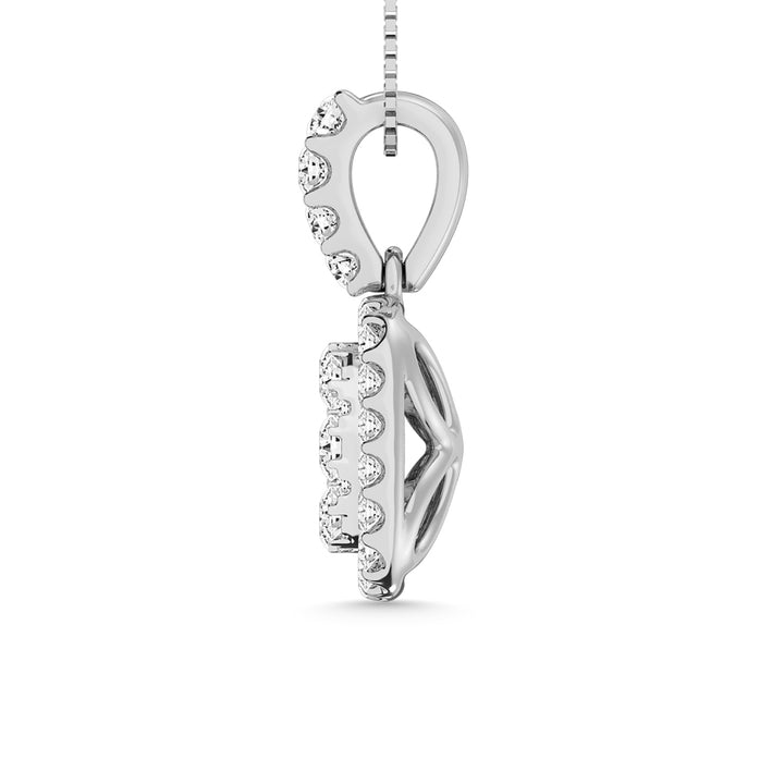 14K White Gold 1/2 Ct.tw Invisible Diamond Fashion Pendant