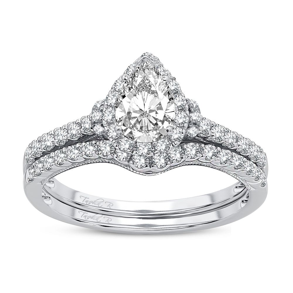 Sparkling 1CT Lab Diamond Engagement Ring in White Gold
