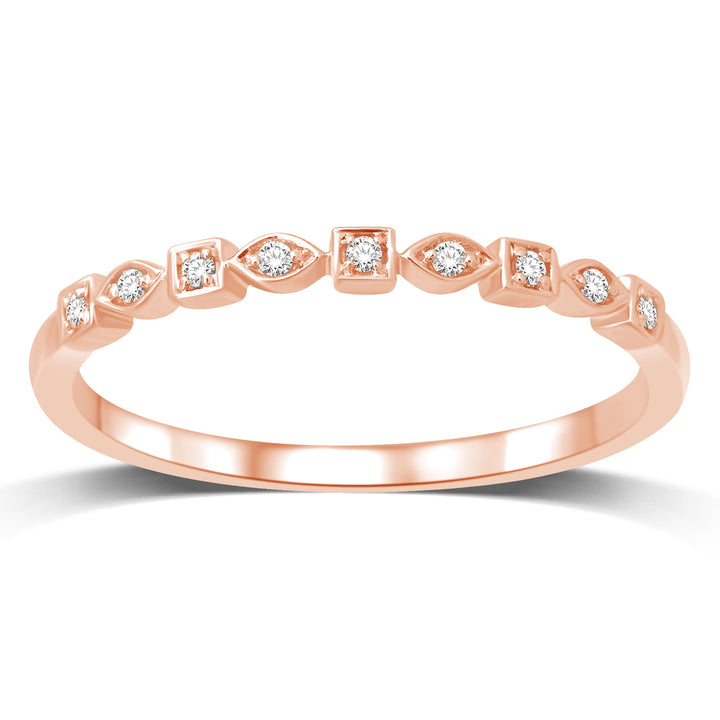 14K Rose Gold 1/20 Ct.tw Diamond Wedding Band