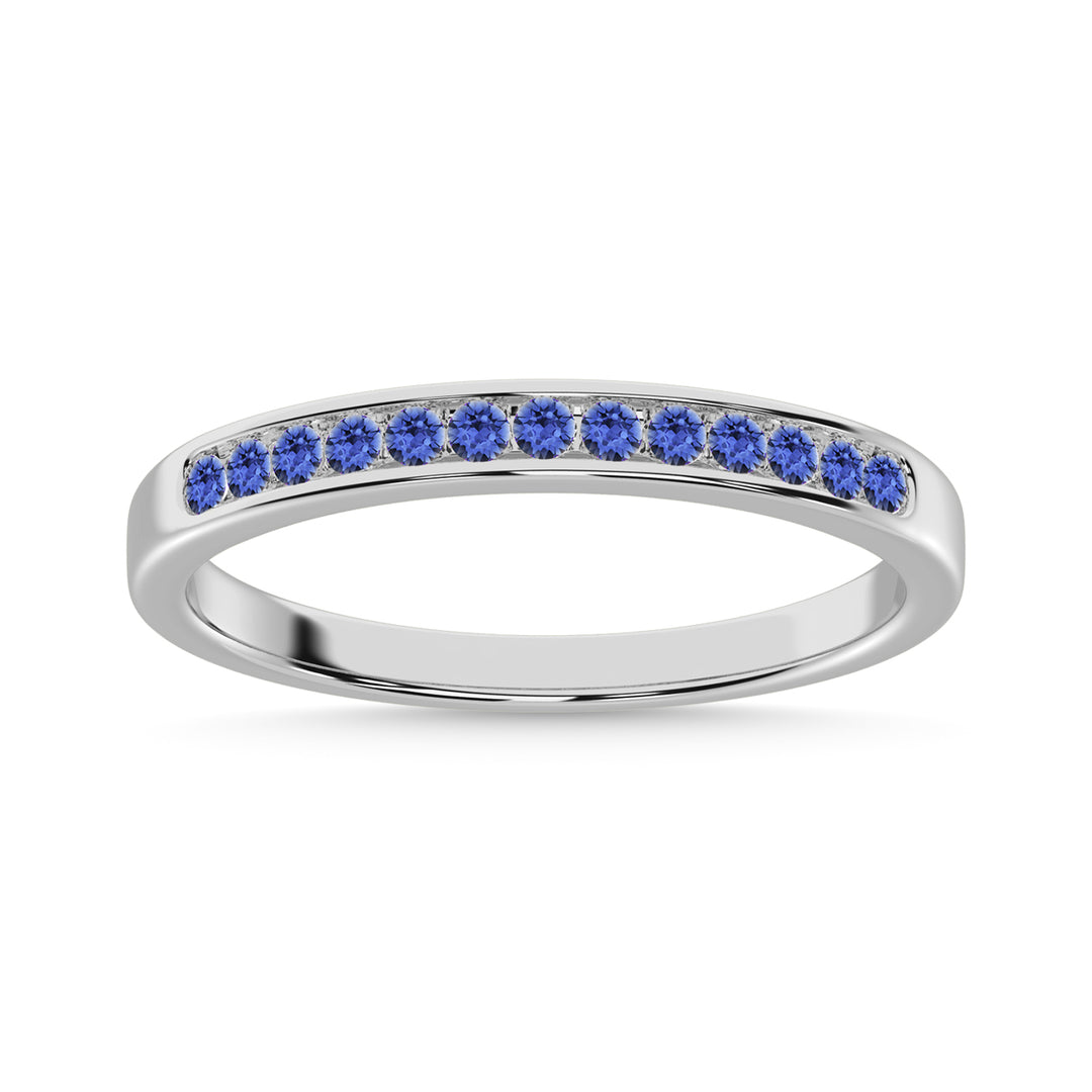 Tanzanite 1/4 Ct.Tw. Ladies Machine Band in 14K White Gold