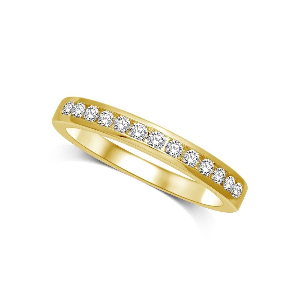 14K Yellow Gold 1/5 Ct.tw Diamond Channel Set Machine Band