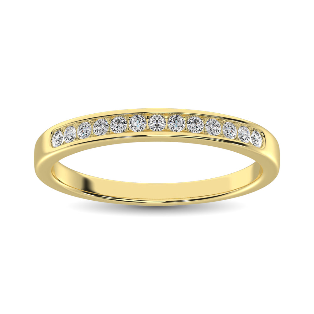 14K Yellow Gold 1/5 Ct.tw Diamond Channel Set Machine Band