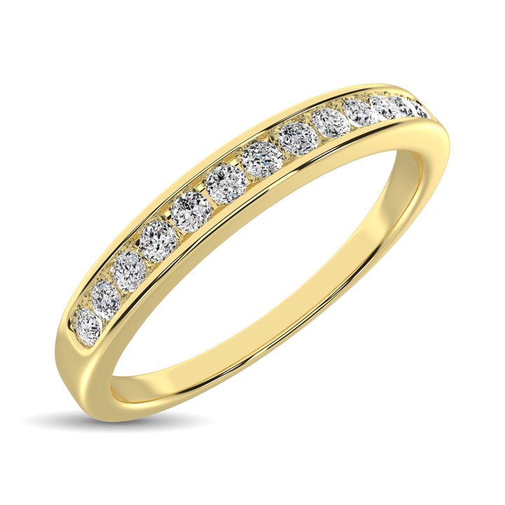 14K Yellow Gold 1/5 Ct.tw Diamond Channel Set Machine Band