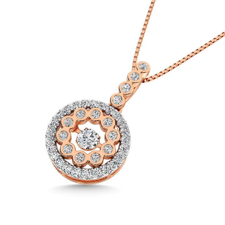 10K Two Tone 1/2 Ct.tw Diamond Fashion Pendant