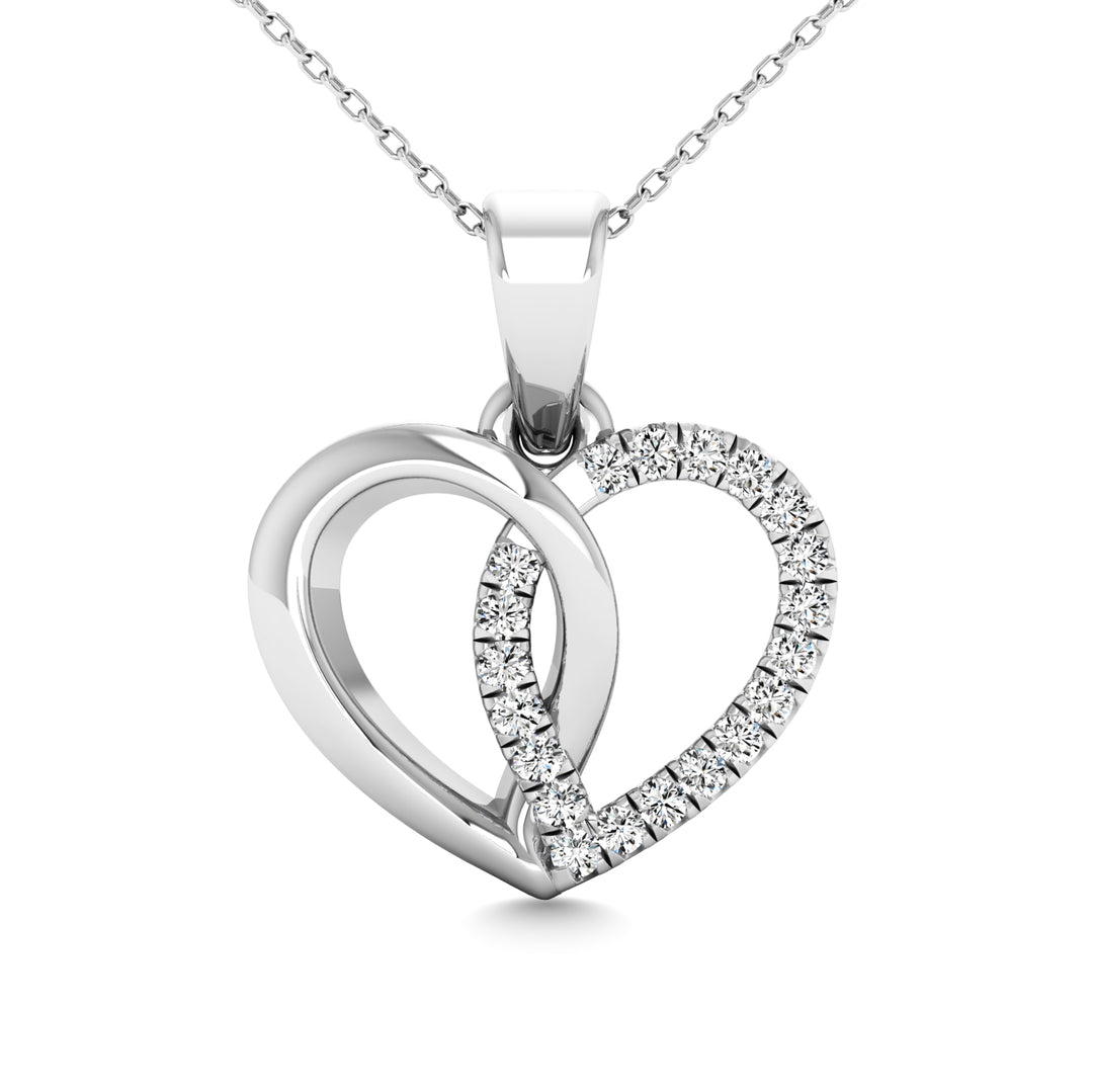 10K White Gold 1/20 Ct.tw Diamond Heart Pendant