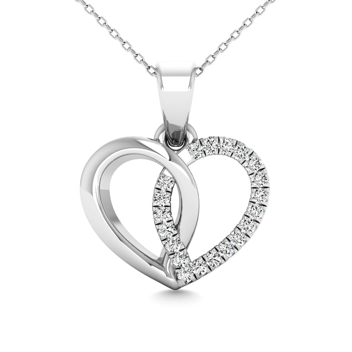 10K White Gold 1/20 Ct.tw Diamond Heart Pendant