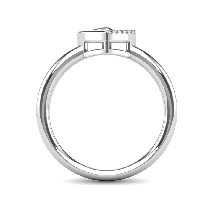 10K White Gold Diamond Accent Heart Ring