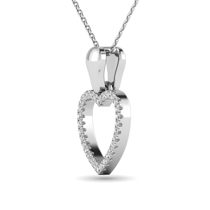 10K White Gold 1/10 Ct.tw Diamond Heart Pendant