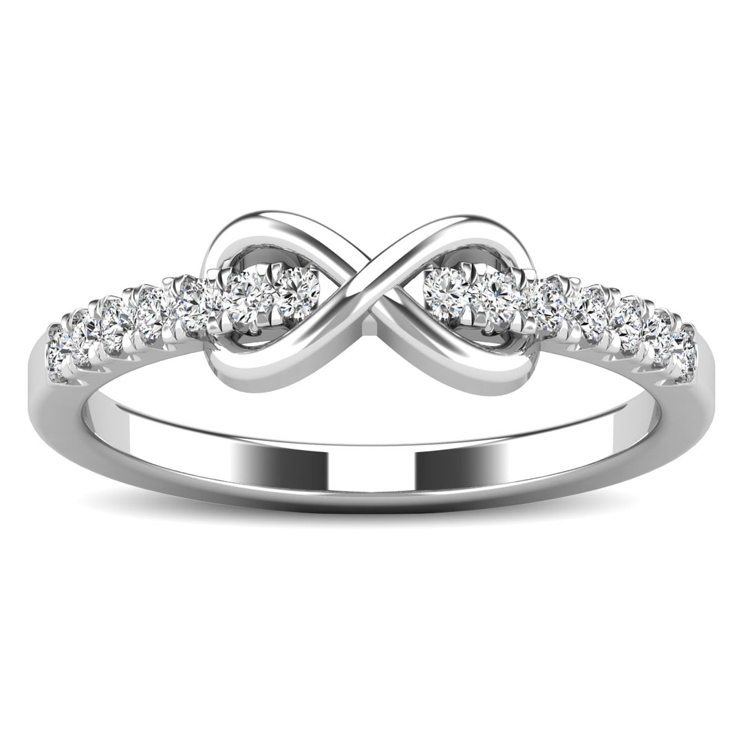 10K White Gold 1/4 Ct.tw Diamond Infinity Ring
