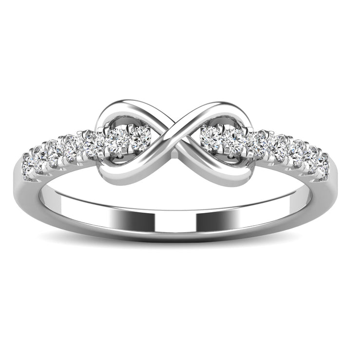 10K White Gold 1/4 Ct.tw Diamond Infinity Ring