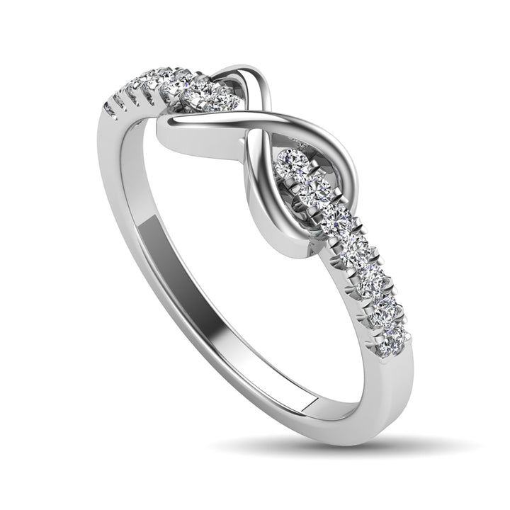 10K White Gold 1/4 Ct.tw Diamond Infinity Ring