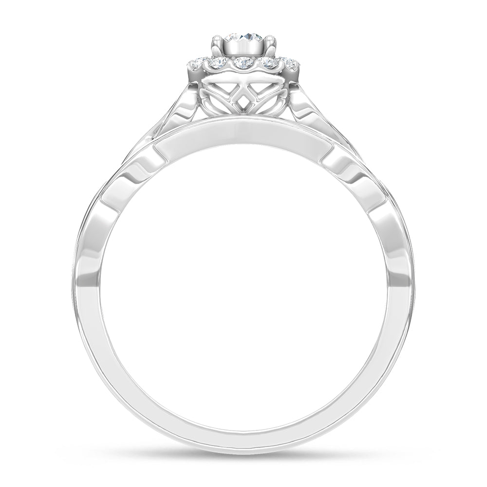 10K White Gold 1/5 Ct.tw Diamond Bridal Ring