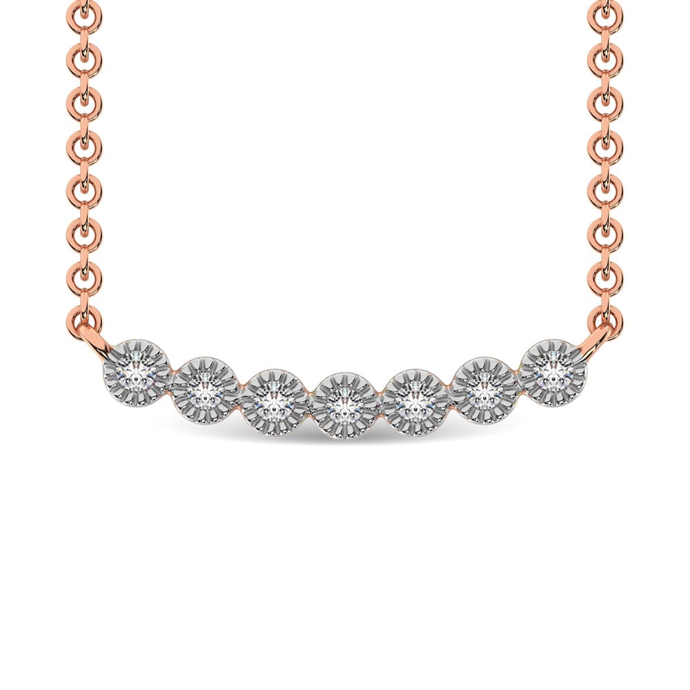 Diamond 1/10 Ct.Tw. Fashion Necklace in 10K Rose Gold