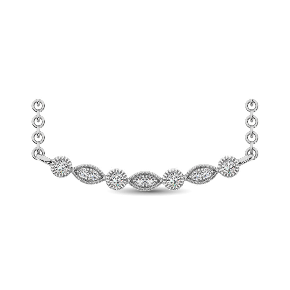 10K White Gold 1/10 Ct.tw Diamond Fashion Necklace