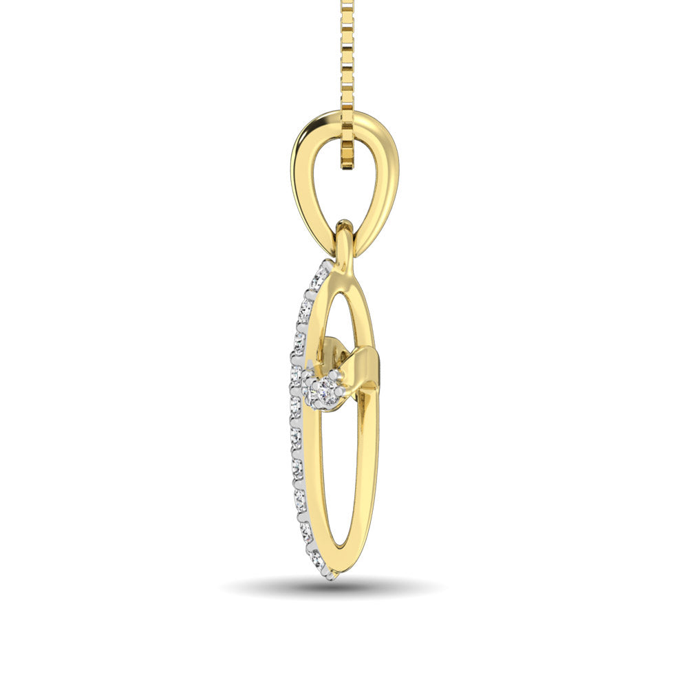 10K Yellow Gold 1/10 Ct.tw Diamond Cross Pendant