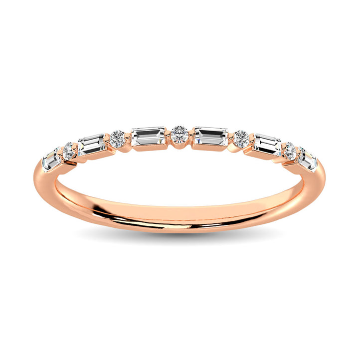 14K Rose Gold 1/10 Ct.tw Diamond Stackable Ring