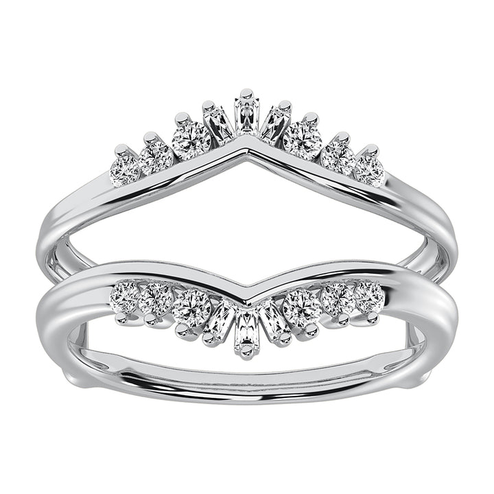 10K White Gold 1/3 Ct.Tw. Diamond Guard Ring