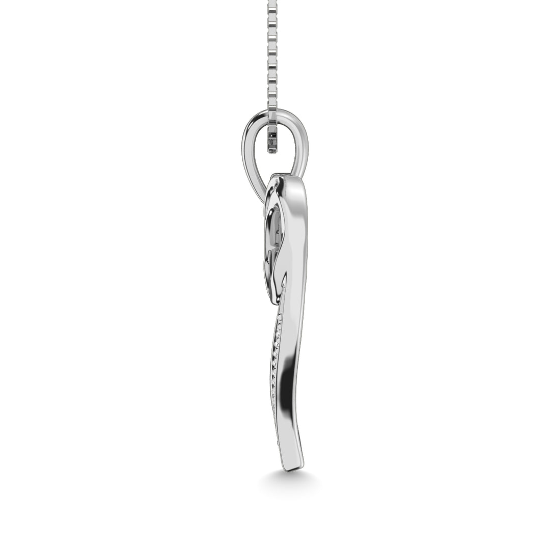 10K White Gold 1/20 Ct.tw Diamond Heart Pendant