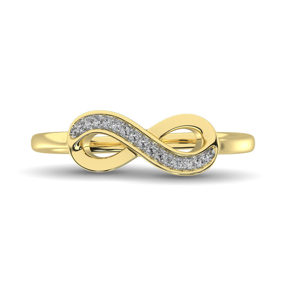 10K Yellow Gold 1/20 Ct.tw Diamond Infinity Ring