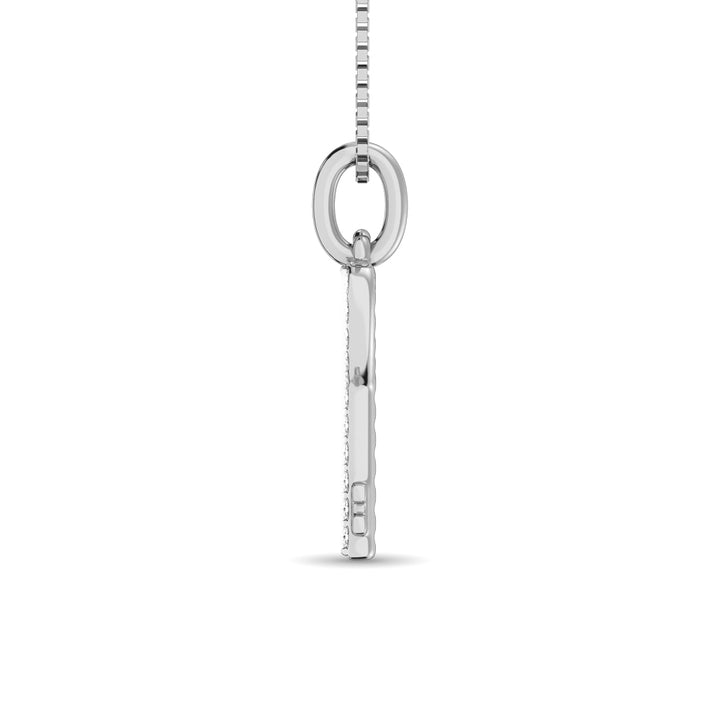 10K White Gold 1/10 Ct.tw Diamond Double Heart Pendant