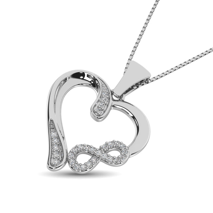 Sterling Silver 1/10 Ct.tw Diamond Heart Pendant