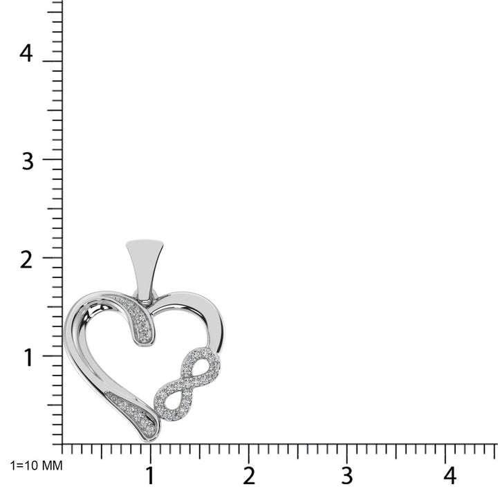 Sterling Silver 1/10 Ct.tw Diamond Heart Pendant