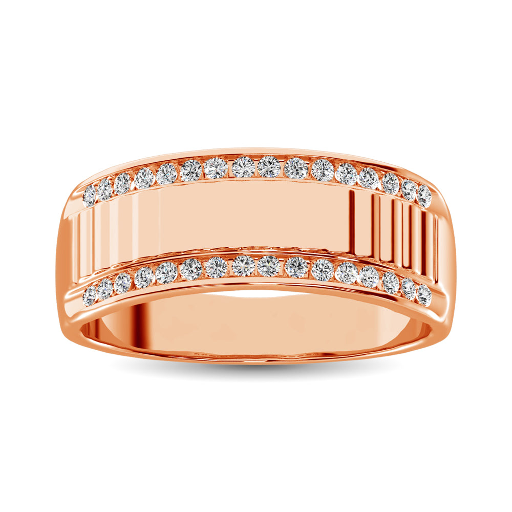 Diamond 1/3 Ct.Tw. Mens Fusion Band in 10K Rose Gold
