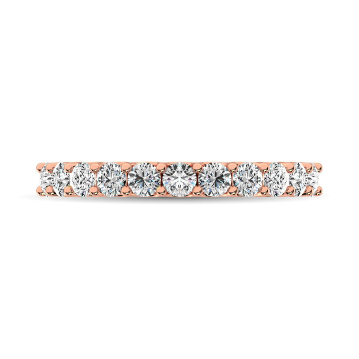 14K Rose Gold Diamond 3/4 Ct.Tw. 9 Stone Anniversary Band