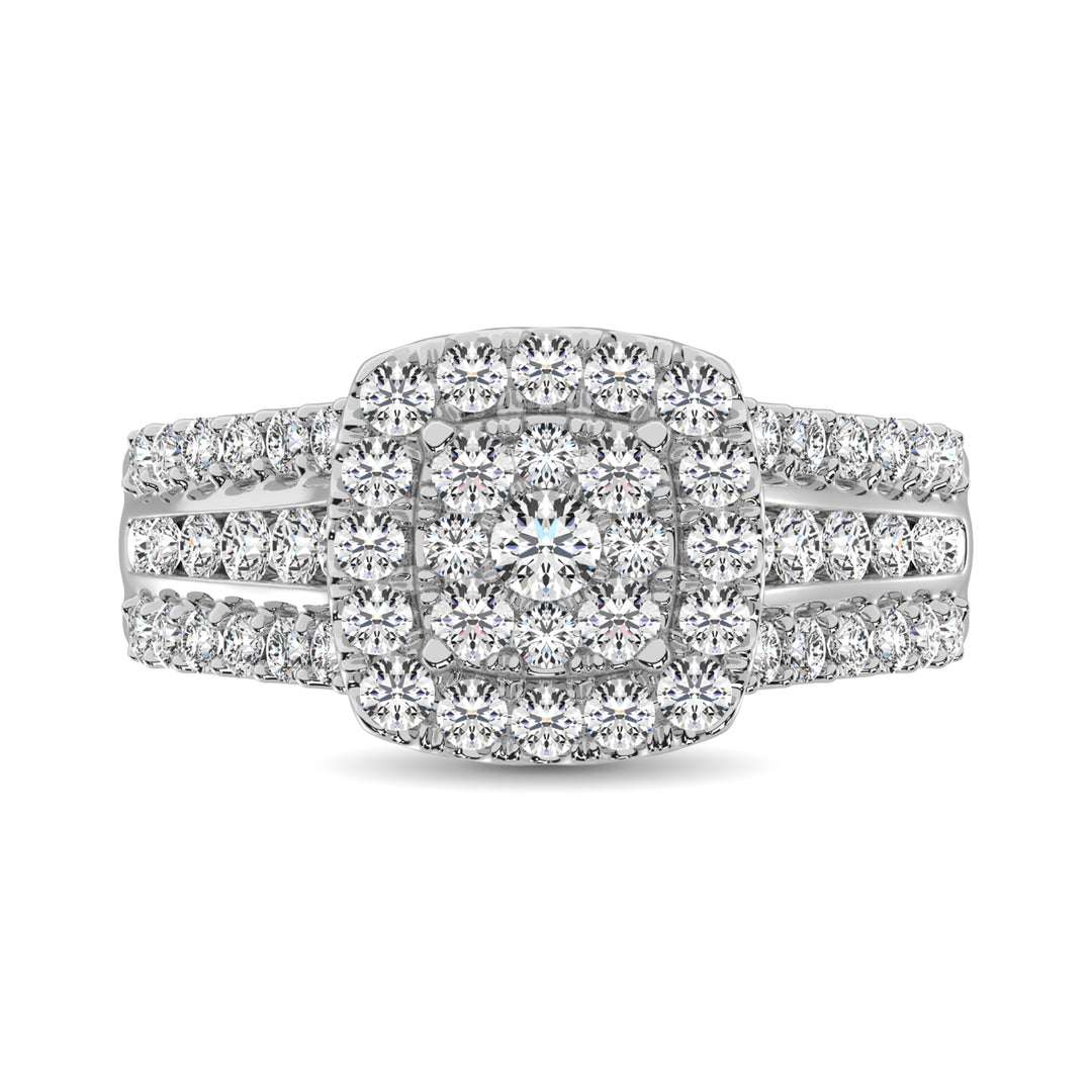 Diamond 1 1/2 Ct.Tw. Square Shape Engagement Ring in 10K White Gold