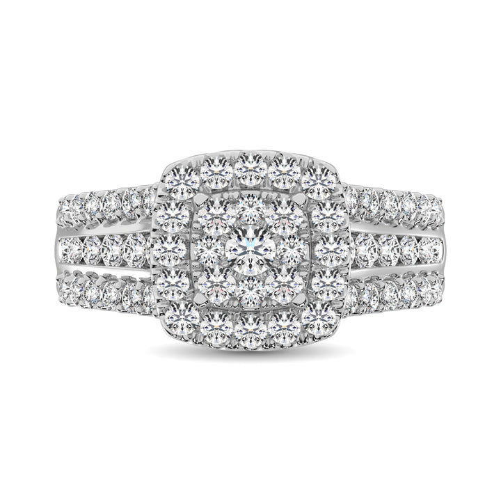 Diamond 1 1/2 Ct.Tw. Square Shape Engagement Ring in 10K White Gold