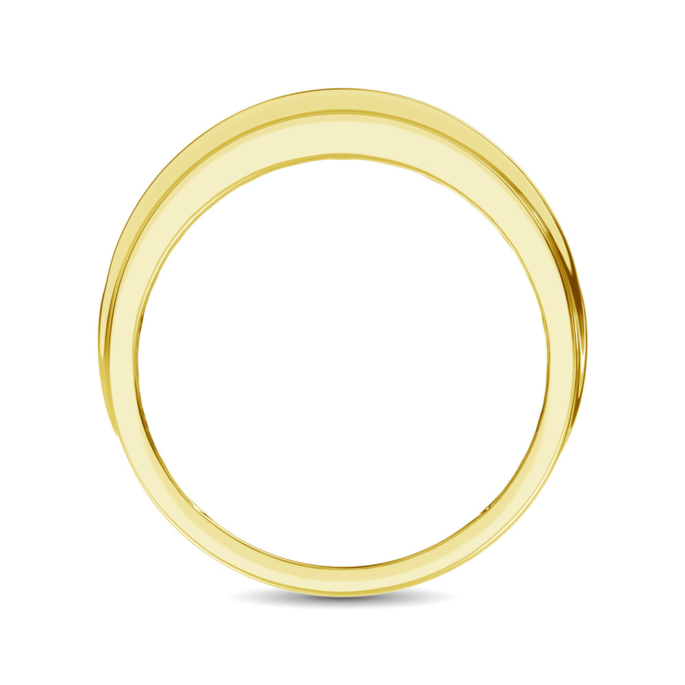 10K Yellow Gold 1/4 Ct.Tw. Diamond Satin Finish Mens Band