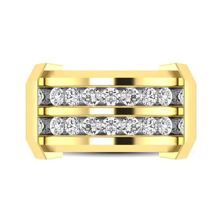 10K Yellow Gold 1/2 Ct.tw Round Cut Diamond Mens Wedding Band