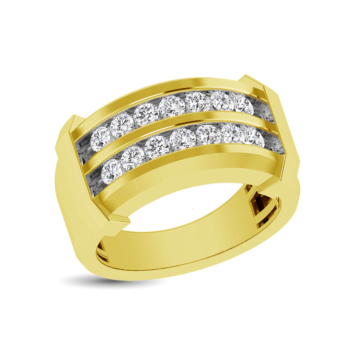 10K Yellow Gold 1/2 Ct.tw Round Cut Diamond Mens Wedding Band