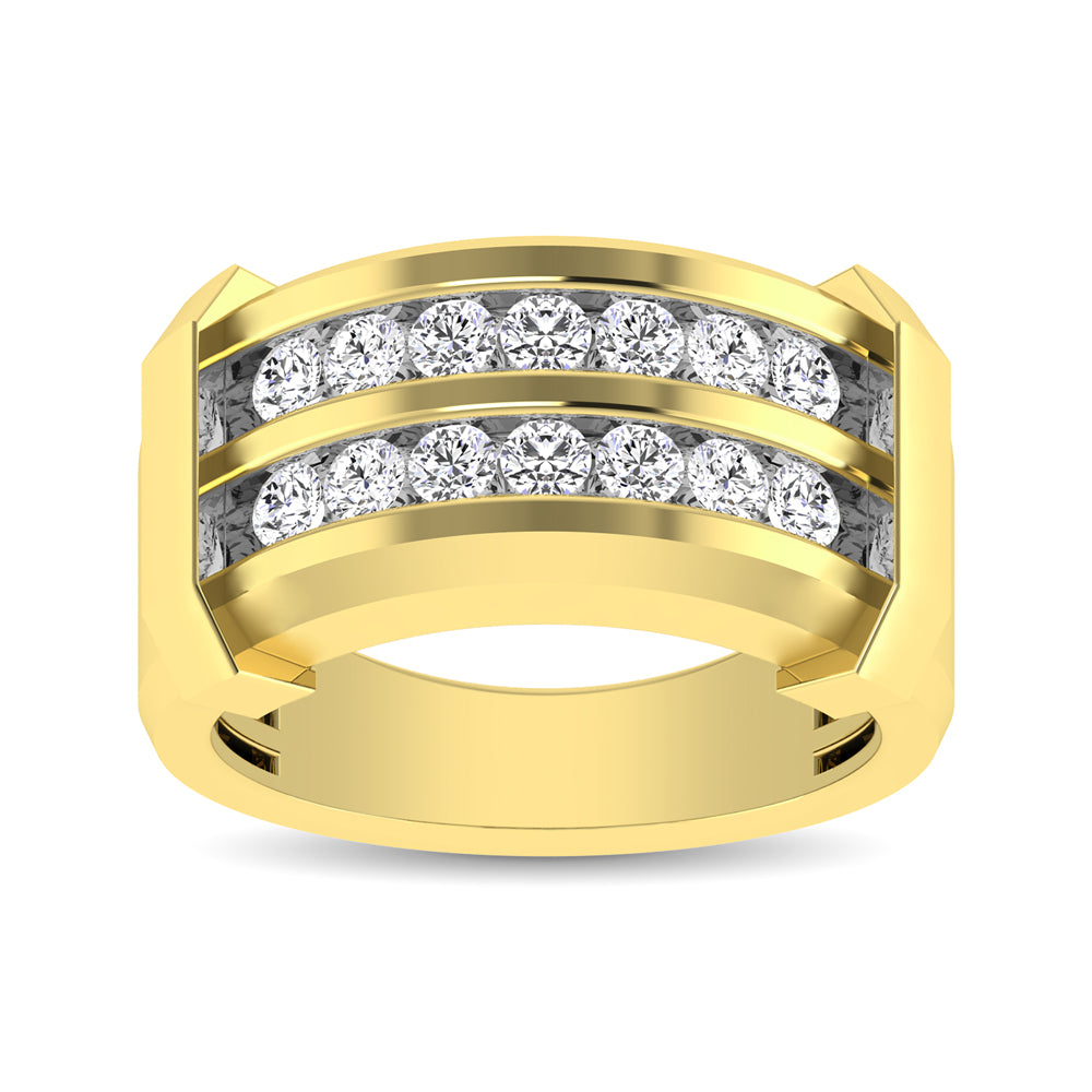 10K Yellow Gold 1/2 Ct.tw Round Cut Diamond Mens Wedding Band