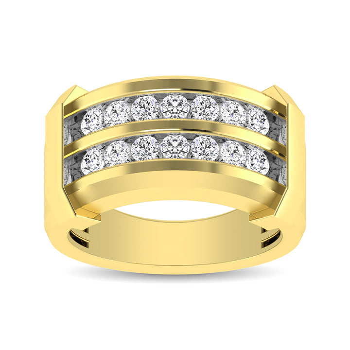 10K Yellow Gold 1/2 Ct.tw Round Cut Diamond Mens Wedding Band