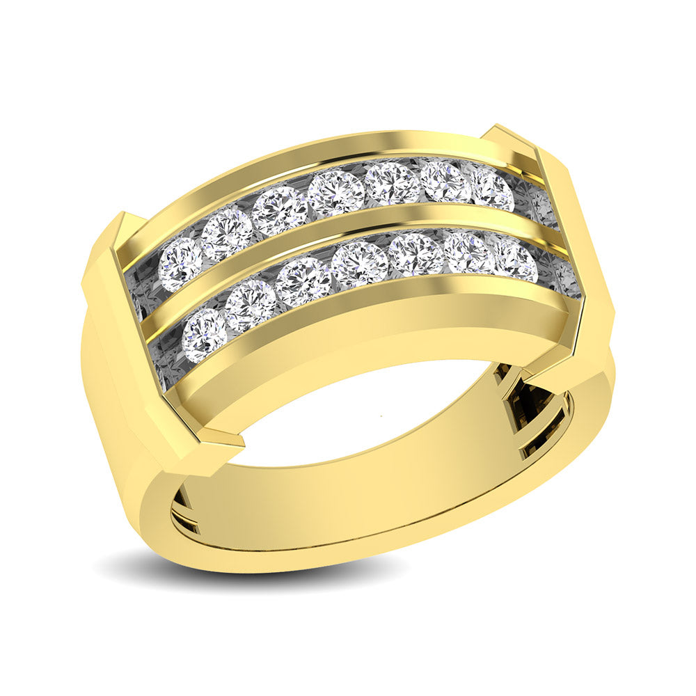 10K Yellow Gold 1 Ct.tw Round Cut Diamond Mens Wedding Band