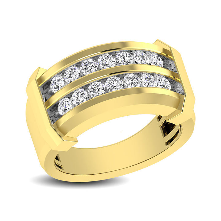 10K Yellow Gold 1 Ct.tw Round Cut Diamond Mens Wedding Band
