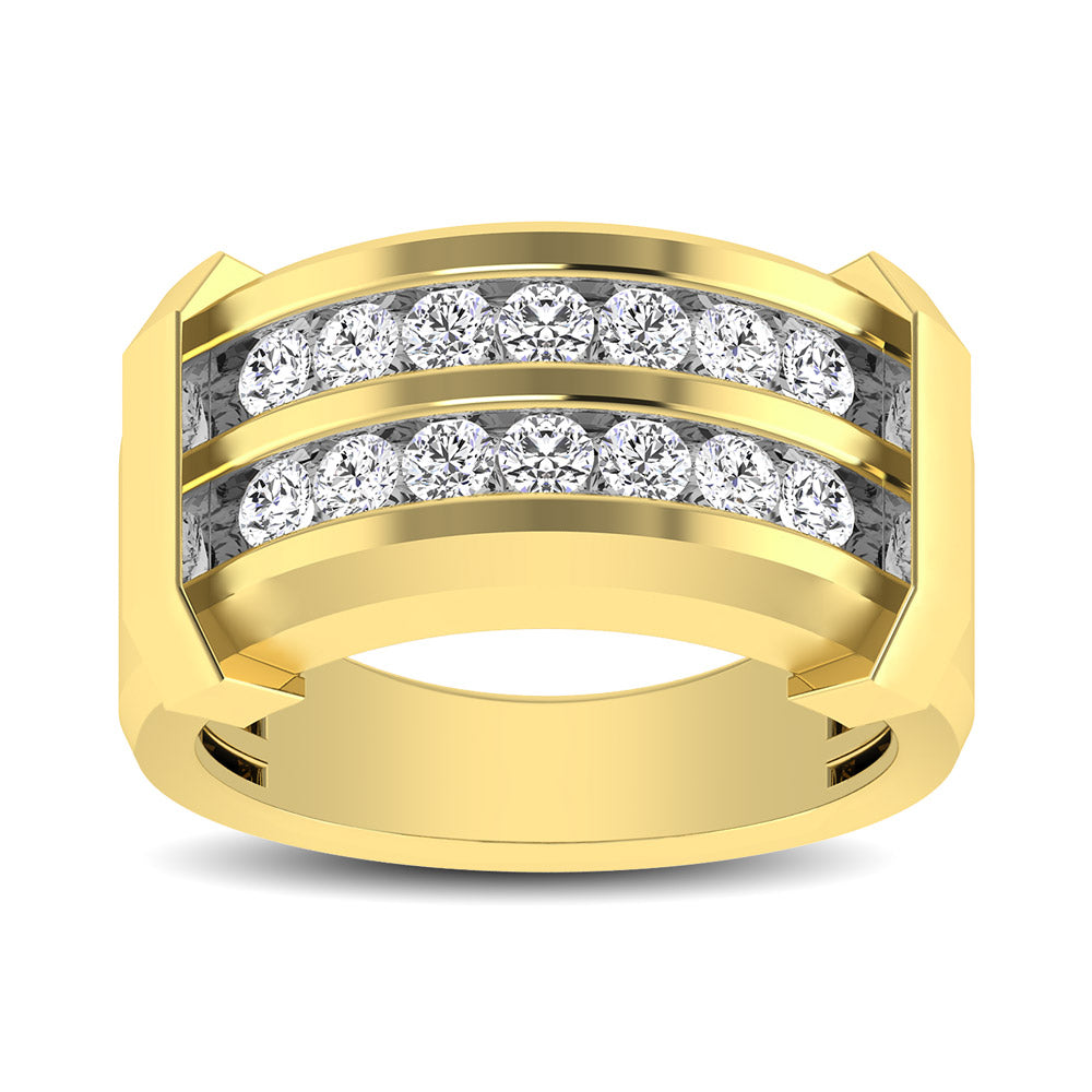 10K Yellow Gold 1 Ct.tw Round Cut Diamond Mens Wedding Band