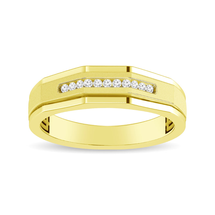 Mens 1/10 Ct.tw Diamond Band in 10K Yellow Gold