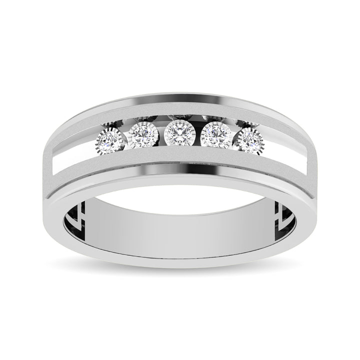 Diamond 1/6 Ct.tw 5 Stone Mens Band